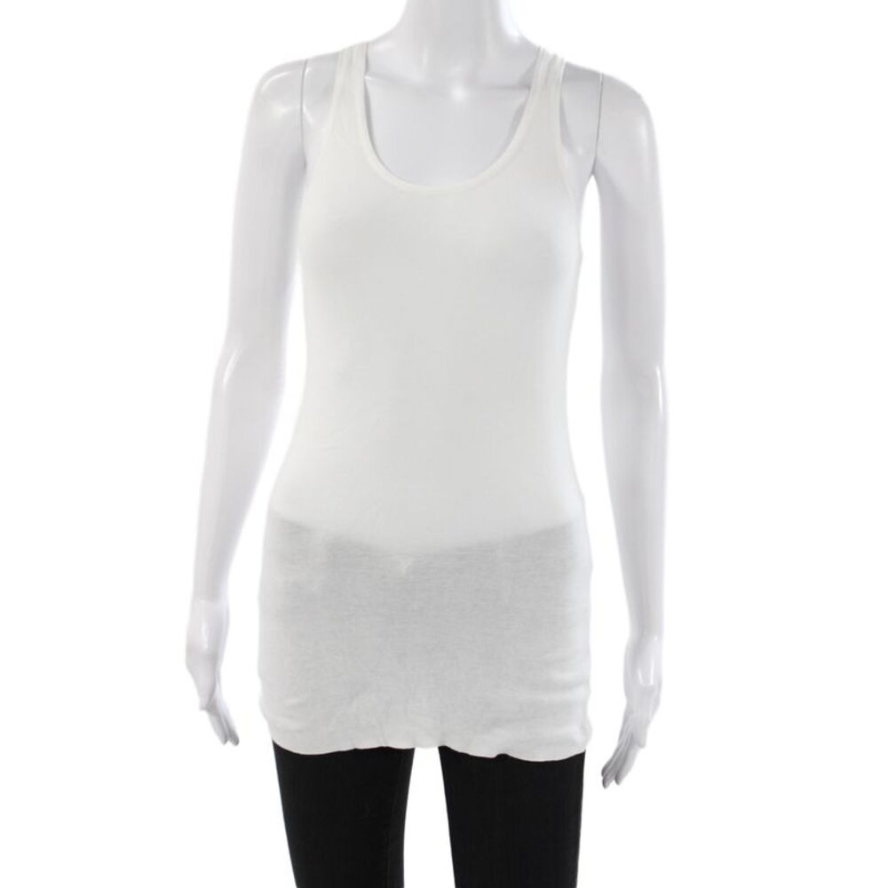 Inhabit Womens Basic Scoop Neck Sleeveless Tank White Size PP
